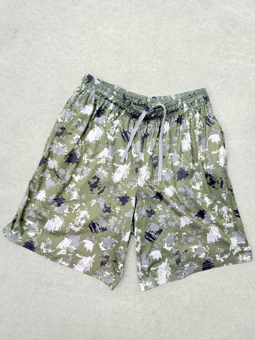 Pro Player Olive Green Camo Athletic Shorts